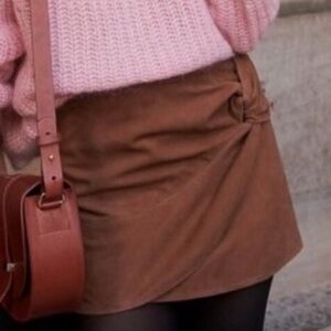 Sezane Brown Mini Skirt